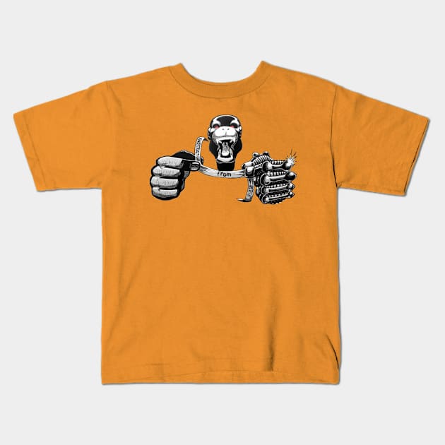 Monkeytron™ from Apetech© Kids T-Shirt by oneAM